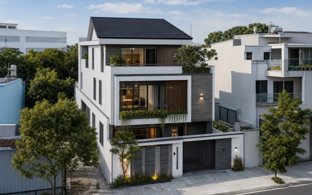 Nhà phố mái phẳng tại Bình Dương