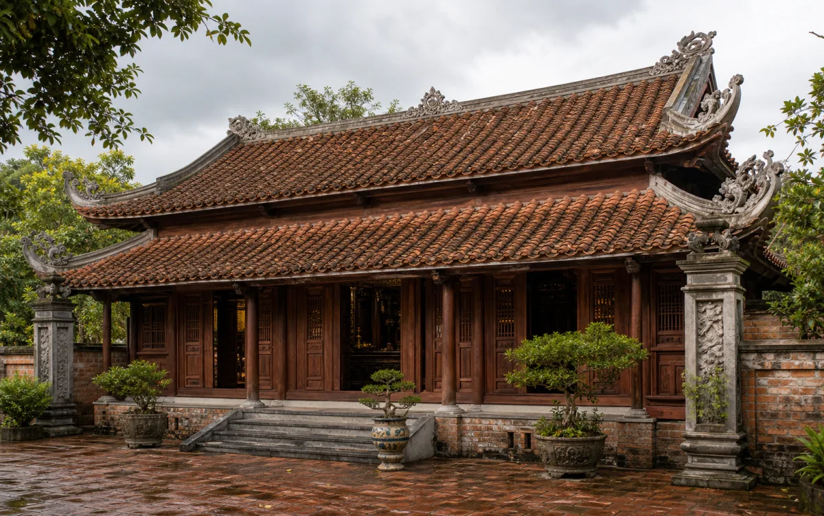 Nhà thờ họ sử dụng ngói âm dương tại Huế